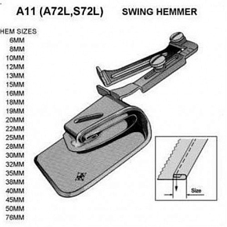 A11 1 3/4 45mm Swing hemmer.               ..