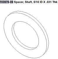 702876-09 Spacer, Shaft, 5/16 ID X .031 Thk.  5/16 ID X .031.