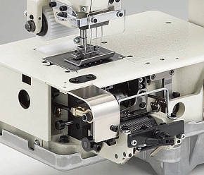 Фото Многоигольная промышленная швейная машина Kansai Special DFB-1408 PMD для притачивания пояса с предварительным натяжением резинки
