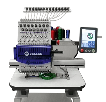 Промышленная одноголовочная автоматическая 15-ти игольная вышивальная машина VELLES VE 27C-TS 