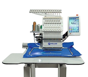 Фото Промышленная автоматическая вышивальная машина VELLES VE 21C-TS2 NEXT поле вышивки 600 x 400 мм c Sequin пайетки  и Cording шнур